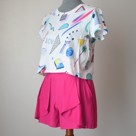 Parker Origami Ruffle Front Silk Shorts Size XS - Picture 5 of 8